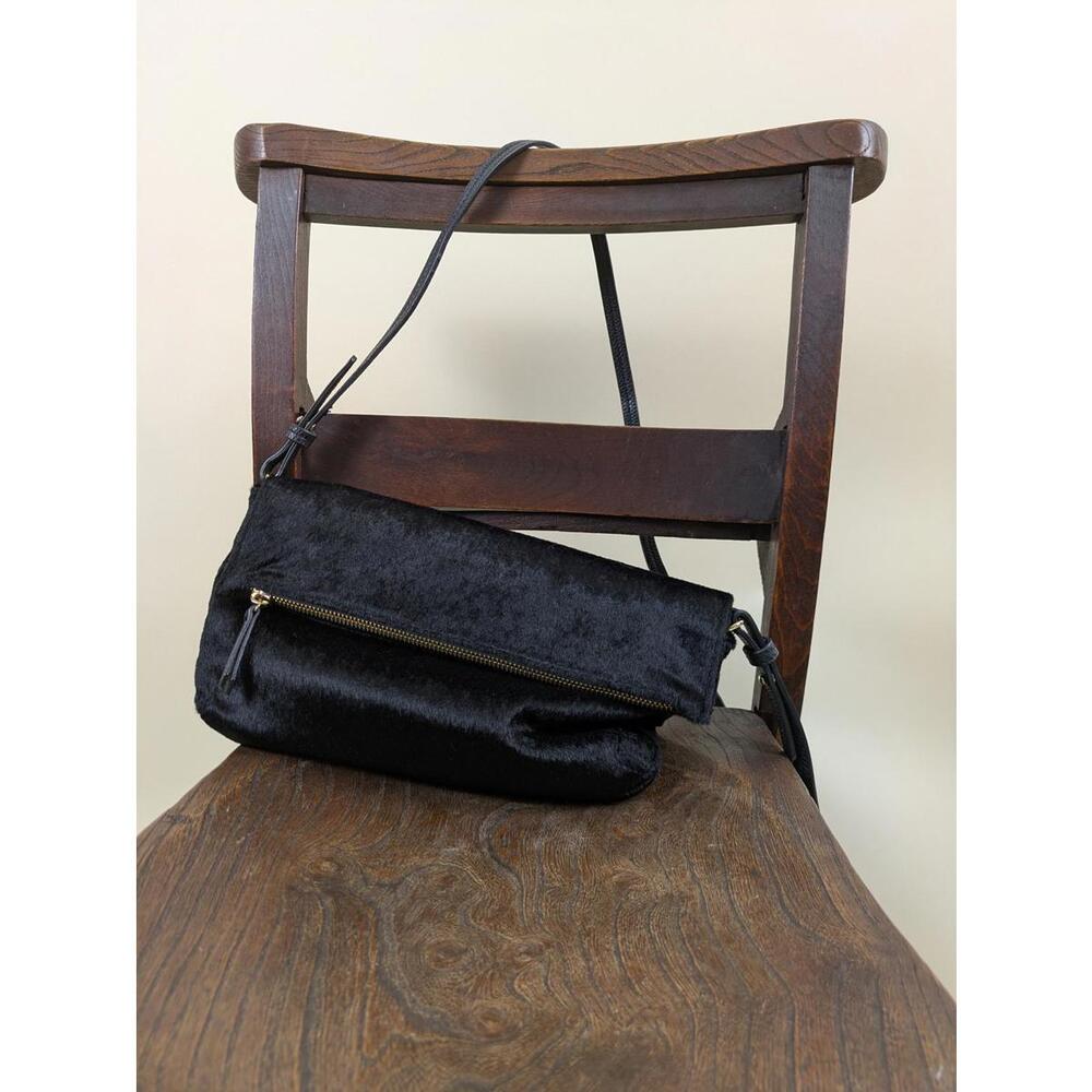 Y2K/2000's black faux pony skin bag